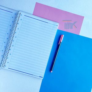 دفتر 2 خط سیمی 60 برگ جلد شده مدل پاستلی طرح 101 | دفتر زبان 2 خط