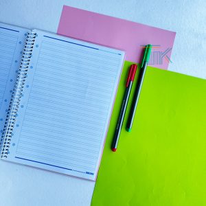 دفتر 2 خط سیمی 60 برگ جلد شده مدل پاستلی طرح 110 | دفتر زبان 2 خط